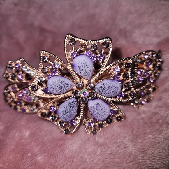 NWT Hair Clip Assessory (Purple & Gold) - Picture 1 of 11